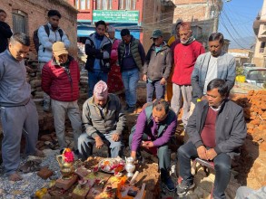 चापागाउँमा हरिशंकर मन्दिर शिलान्यास, खेलकुदमन्त्री महर्जनद्धारा शिलान्यास