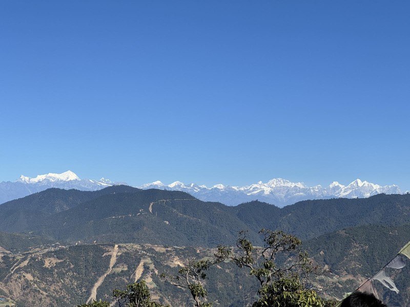 आहा ! महाँकाल गाउँपालिका कालेश्वरबाट देखिएको लोभलाग्दो हिमश्रृङ्खला