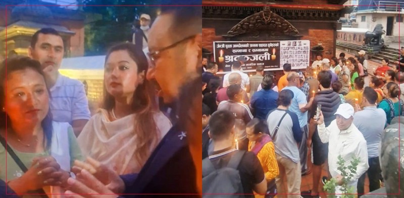 विनोद महर्जन सहित जेनजी शहिदको सम्झनामा पाटनमा दीप प्रज्वलन