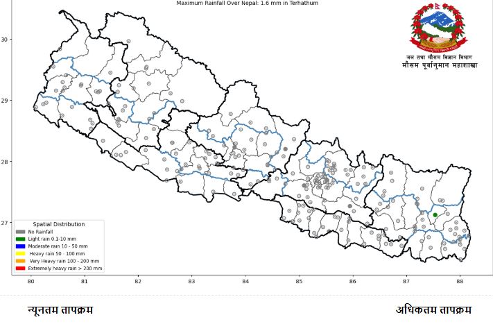 आजको मौसमः कर्णाली र सुदुरपश्चिम प्रदेशमा पानी पर्ने सक्ने